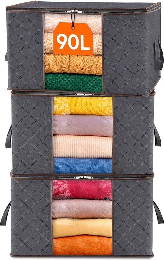 Opbergzak XXL Dekbed - Grijs - 70 x 50 x 30 cm - Opbergtas voor Dekbed Opbergzak XXL Dekbed - Grijs - 70 x 50 x 30 cm - Opbergtas voor Dekbed