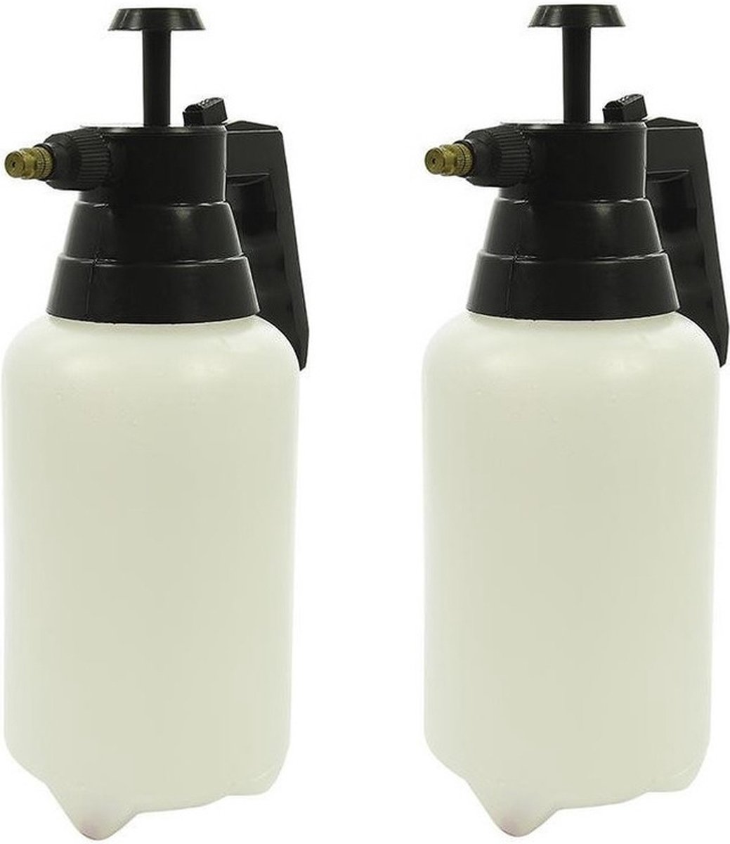Hoge Drukspuit/plantensproeier - Set van 2x stuks - 1 Liter - Waterverstuivers - kunststof