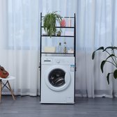 Herzberg Home & Living Herzberg Hg-03305: Opbergrek Voor Wasmachine En Badkamer Met 3 Verdiepingen Zwart