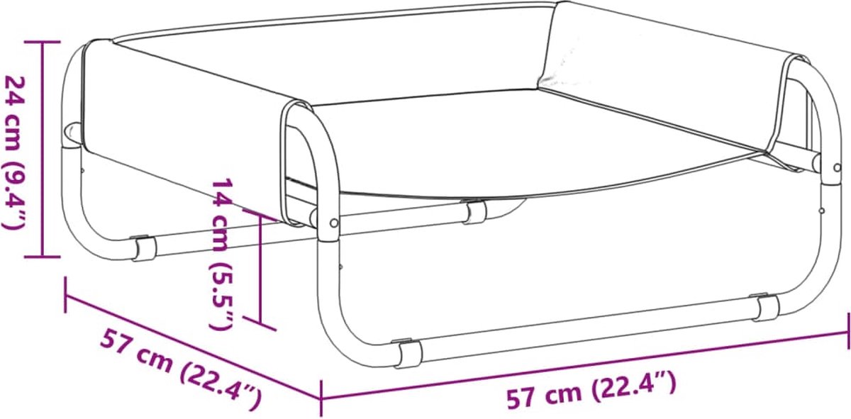 VidaXL Hondenmand met luifel oxford stof en staal antracietkleurig VidaXL Hondenmand met luifel oxford stof en staal antracietkleurig