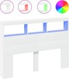 vidaXL Meuble tête de lit - Meubles tête de lit - Meuble tête de lit - Meuble tête de lit avec éclairage LED 140 x 17 x 102 cm Blanc