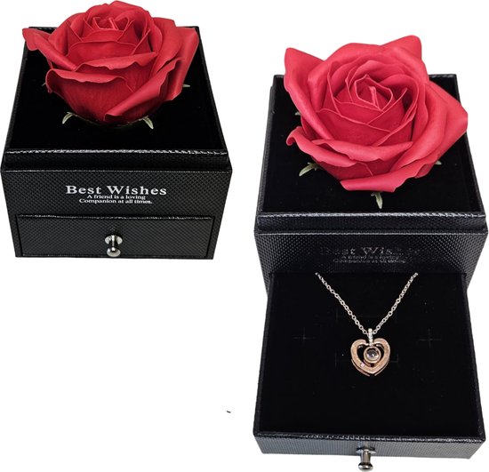 Geconserveerde Echte Roos,Geschenkdoos Met Ik Hou Van Je Ketting Handgemaakte Eeuwigeechte Roos Bloem Cadeau Voor Haar Vrouw Vriendin Moeder Op Verjaardagjubileumvalentijnsdag Moederdagkerstmis