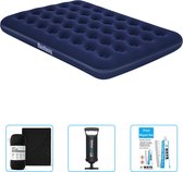 Bestway luchtbed - Twijfelaar - 137 x 191 x 22 cm - Blauw - Inclusief Hoeslaken - Pomp en Reparatieset