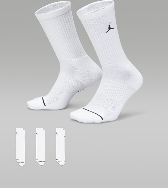 Nike Jordan Everyday Crew Socks White - 3-Pack - Wit - 42-46