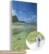 MuchoWow® Glasschilderij 80x120 cm - Schilderij acrylglas - Kauai Ocean fotoprint - Foto op glas - Schilderijen