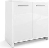Gratyfied - Badkamer kastje onder wastafel - Wastafel onderkast met uitsparing - Wastafel onderkast met uitsparing - ‎60 x 58 x 33 cm - 10,51 kg - Wit hoogglans