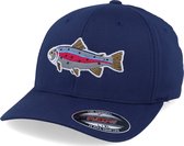 Hatstore- Rainbow Trout Applique Navy Flexfit - Skillfish Cap