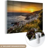 MuchoWow® Glasschilderij 60x40 cm - Schilderij acrylglas - De zonsondergang op Zakynthos - Foto op glas - Schilderijen