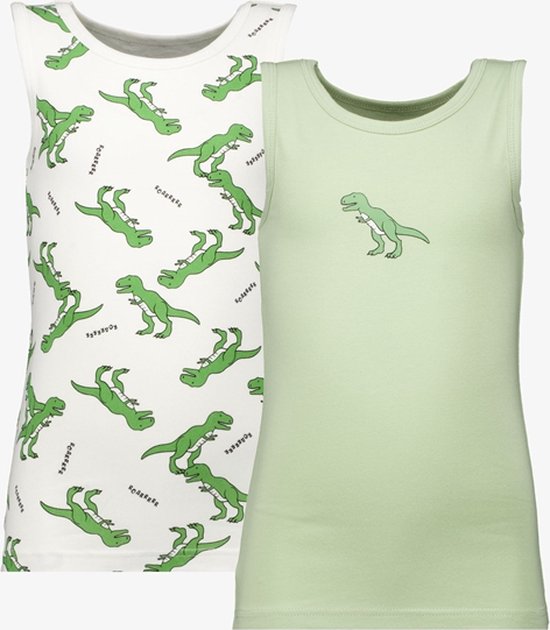 Unsigned 2-pack jongens hemden T-rex - Groen - Maat 110/116