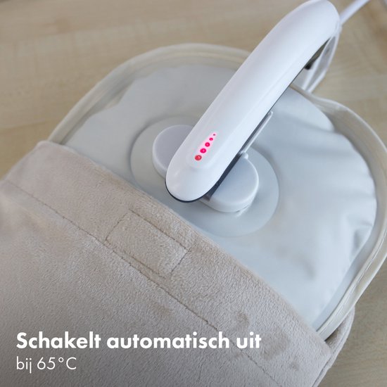 Deryan Elektrische Warmtekruik incl. kruikenzak - warmtekussen - creme — afbeelding 3