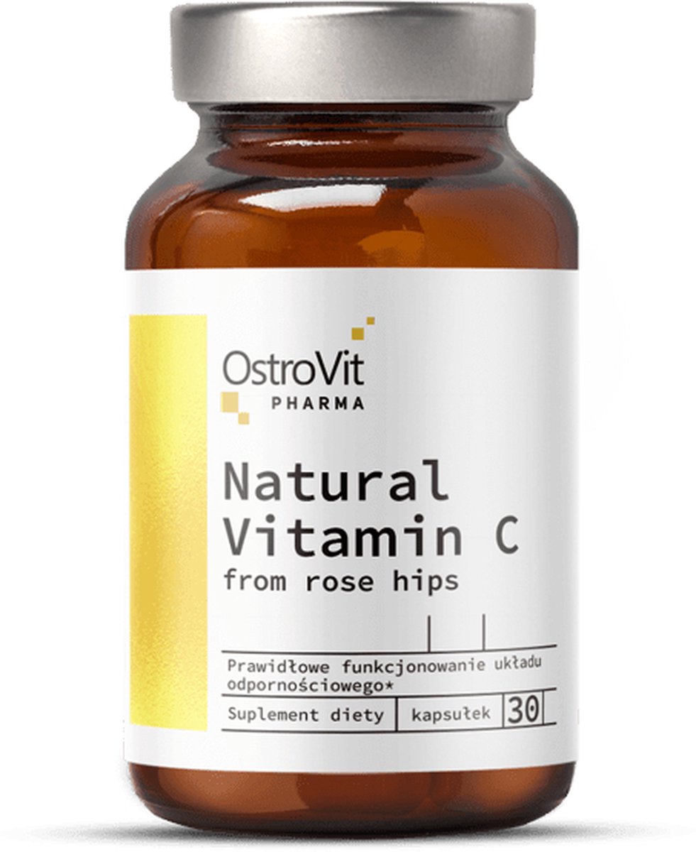 Vitaminen - Natural Vitamin C Rose Hips Pharma - 30 Capsules - OstroVit -