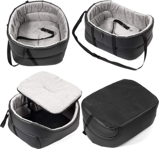 Pawsource luxe autostoel hond - Hondenstoel auto - Grijs - Huisdieren webshop