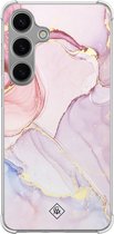 Coque Casimoda® - Convient pour Samsung Galaxy S24 - Marbre rose violet - Coque antichoc - Extra résistante - TPU/polycarbonate - Violet, Transparent