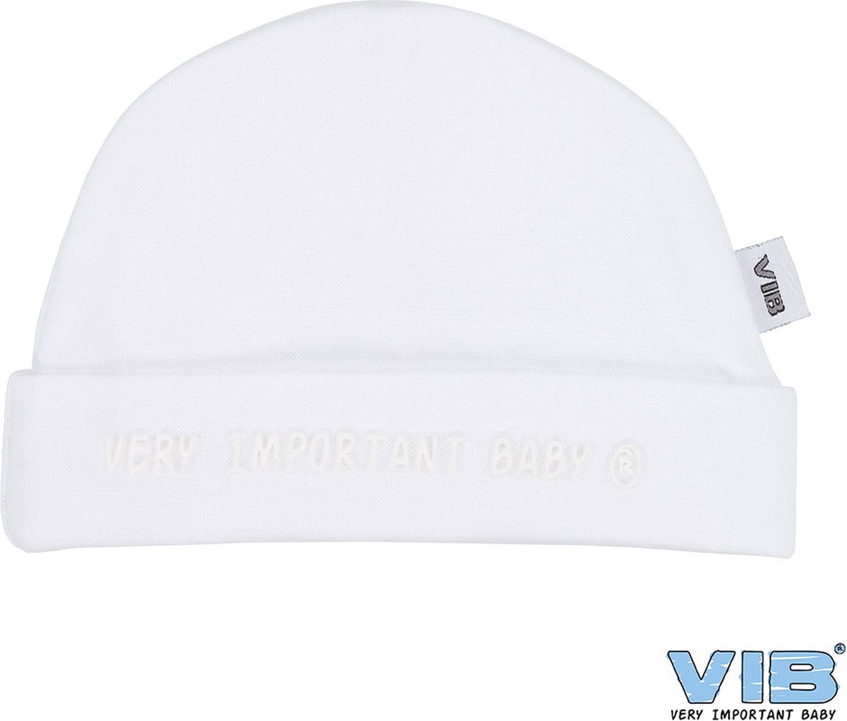 VIB® - Muts rond - Very Important Baby (Wit) - Babykleertjes - Baby cadeau