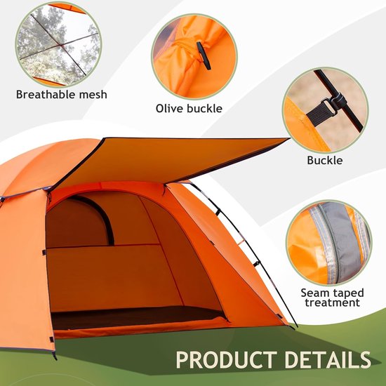 Tent voor 1-2 personen, ultralicht, waterdicht, PU3000 mm, campingtent, kleine verpakkingsgrootte, tent voor outdoor en camping — afbeelding 2