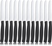 Couteaux de table, 12 couteaux petit-déjeuner, couteaux petit-déjeuner à bord dentelé, couteaux en acier inoxydable, couteaux à steak, couteaux à sandwich, couteaux à snack, manche ergonomique, lavables au lave-vaisselle