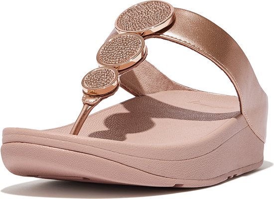FitFlop Halo Bead- Circle Metallic Toe-Post Sandales ROSE - Taille 40