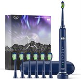 JTF Sonic P200 elektrische tandenborstel Marine blauw - 6 opzetborstels - Oplaadstandaard - Elektrische tandenborstels - Incl. travel case - Snel oplaadbaar - Elektrische tandenborstelhouder
