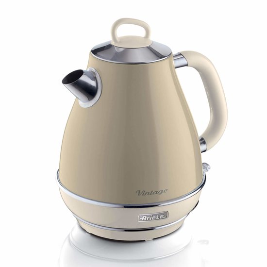Ariete 2869/03 - Vintage waterkoker - 2000W - 1,7 liter inhoud - draadloos - Beige