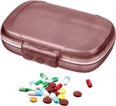 Reispillendoos draagbare pill organizer met extra grote 7 vakken - tablettenbox vitaminehouder voor in de tas - rood