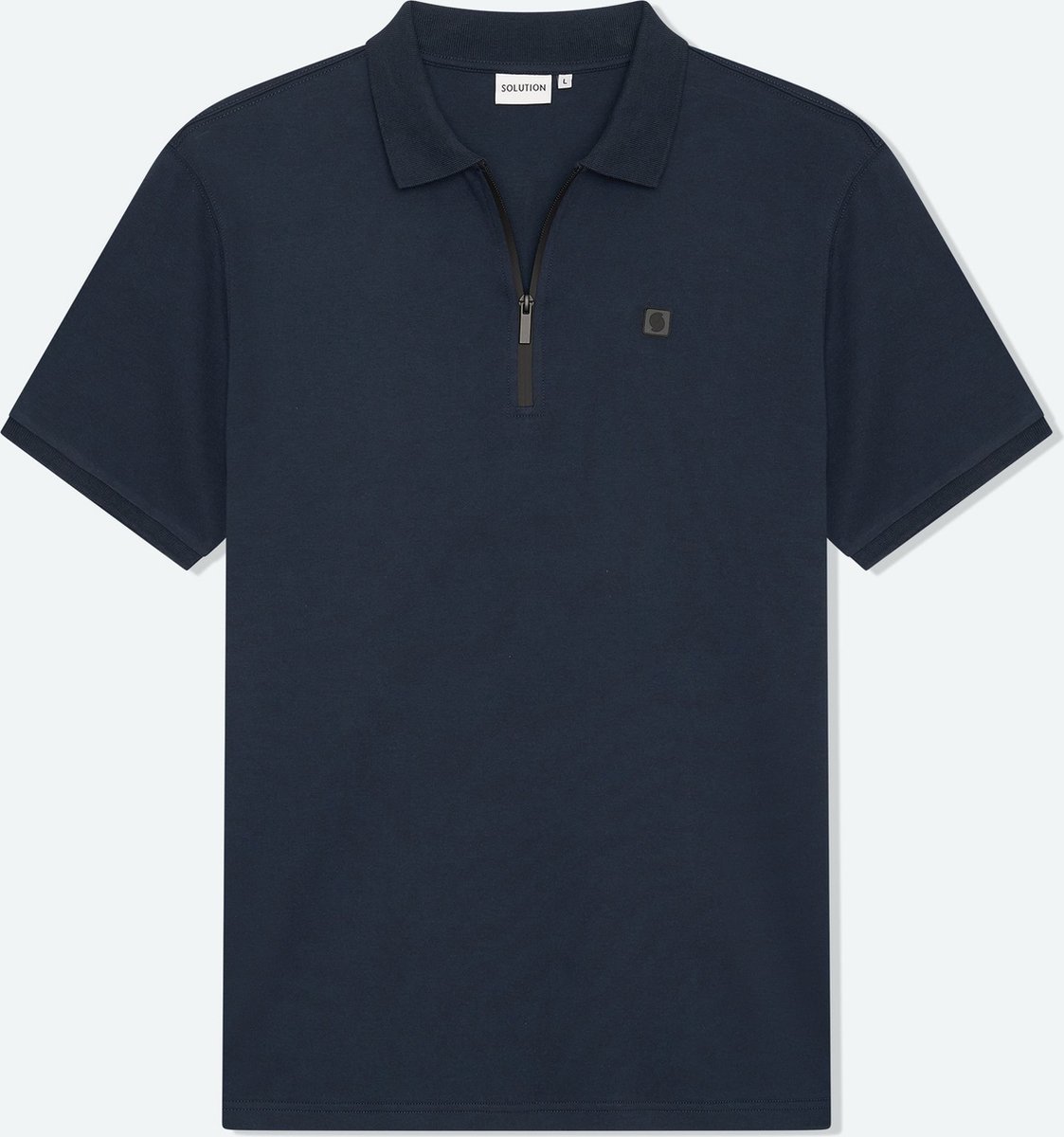 Solution Clothing Olroy - Casual Polo - Met Rits - Korte Mouwen - Volwassenen - Heren - Mannen - Navy - L - L - Solution Clothing