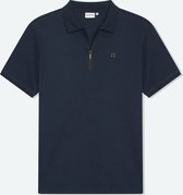 Solution Clothing Olroy - Casual Polo - Met Rits - Korte Mouwen - Volwassenen - Heren - Mannen - Navy - L