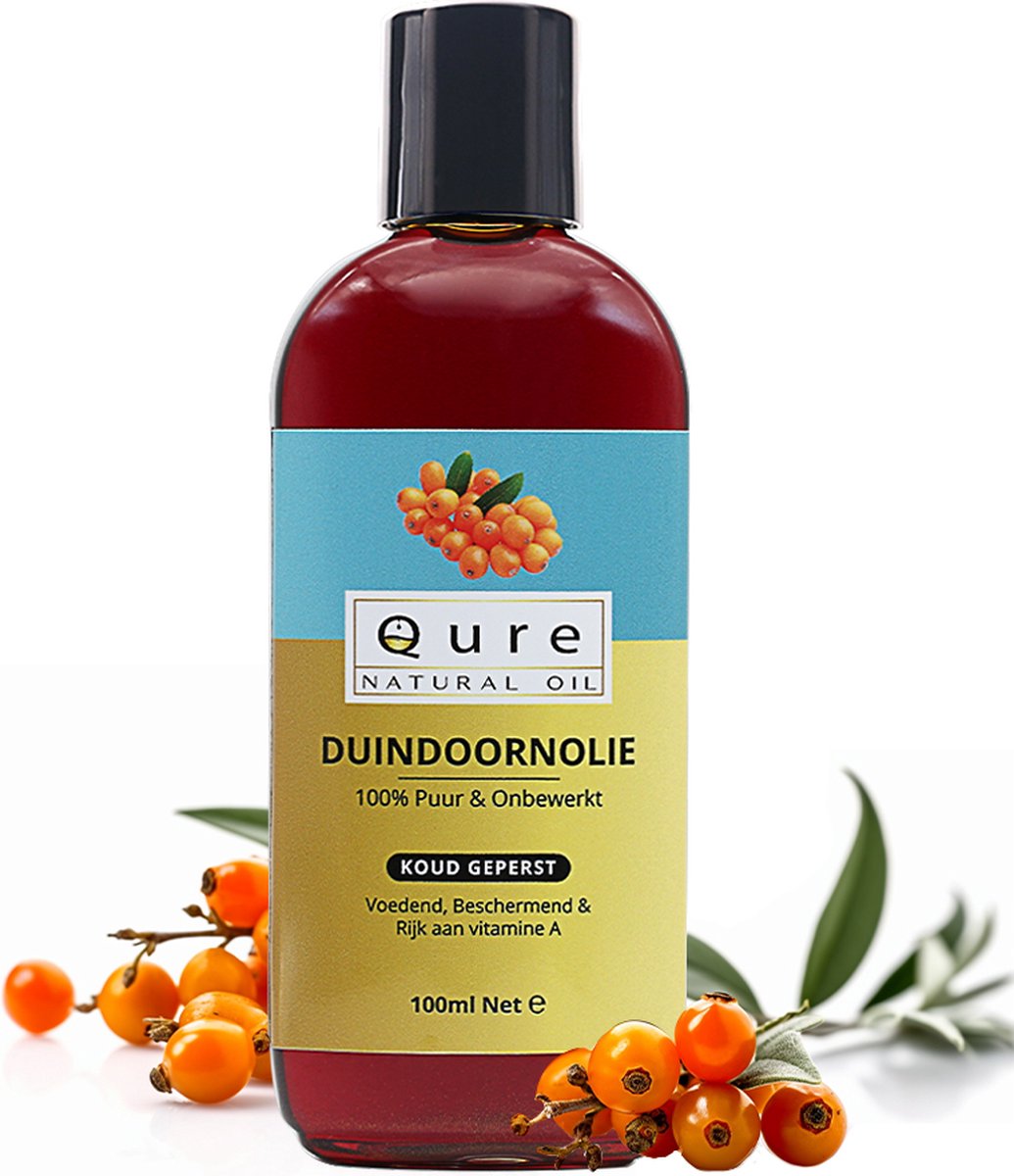 Goedkoopste Duindoornolie 100ml | Biologisch | 100 Puur & Onbewerkt | Seabuckthorn | Duindoorn Olie voor de Huid, Haar en Lichaam | Huidolie | Haarolie