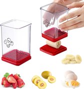 Bol.com Set van 2 fruitsnijders groentesnijders eiersnijders snelsnijders met drukplaat multifunctionele roestvrijstalen fruitsn... aanbieding