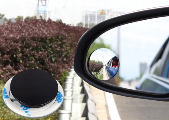 Auto ronde achteruitkijkspiegel, 360 graden rotatiediameter Kleine ronde spiegel 50 mm dodehoek achteruitkijkspiegel(zwart