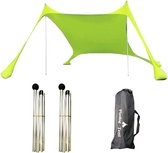 Strandschaduwtent, luifel voor 4-5 personen, zonnecrème, anti-uv-parasol, strandschelpen (groen)