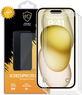 3-Pack iPhone 15 Screenprotectors - MobyDefend Case-Friendly Screensavers - Gehard Glas - Glasplaatjes Geschikt Voor iPhone 15