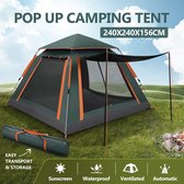 Tente de camping Pop automatique pour 3 à 4 personnes – Imperméable et coupe-vent – ​​Comprend un grand sac de transport – Idéale pour le camping familial et les activités de plein air