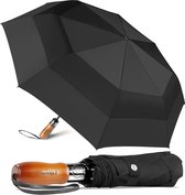 54 Grote Paraplu Auto Open Sluiten met Opvouwbare Golfmaat en 210T Dupont Teflon Coated Geventileerd Winddicht Dubbele Luifel voor Vrouwen Mannen & Zwart