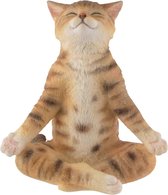 MadDeco - beeldje kat - kat in yoga lotushouding - polystone - 8 x 5 x 9 cm