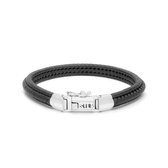 SILK Jewellery - Zilveren Armband - Zipp - 759BLK.21 - Maat 21,0