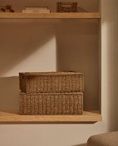 Kave Home - Set Tossa van 2 dozen met deksels natuurlijke vezels 57 x 36 cm / 60 x 40 cm