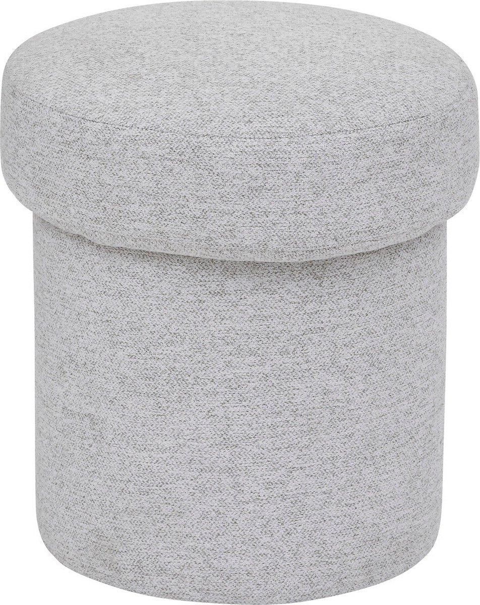 Atmosphera Poef Kita Ø37xH40cm - Nylon/Viscose - Grijs Multi