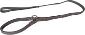 Jack and Vanilla Sliplijn / 2-in-1 Half Choke halsband met riem - Gevet Leder - Breedte 16 mm - Nekomtrek 46 - 42 cm (GELIEVE ALVORENS BESTELLEN OPMETEN)