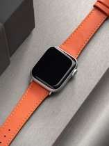 Apple Watch Kalfsleren Horlogeband - Orange City - 42mm, 44mm, 45mm