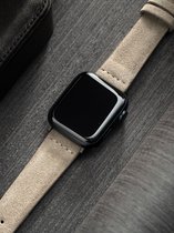 Apple Watch Leren Horlogeband - Grey Suede Concrete - 42mm, 44mm, 45mm