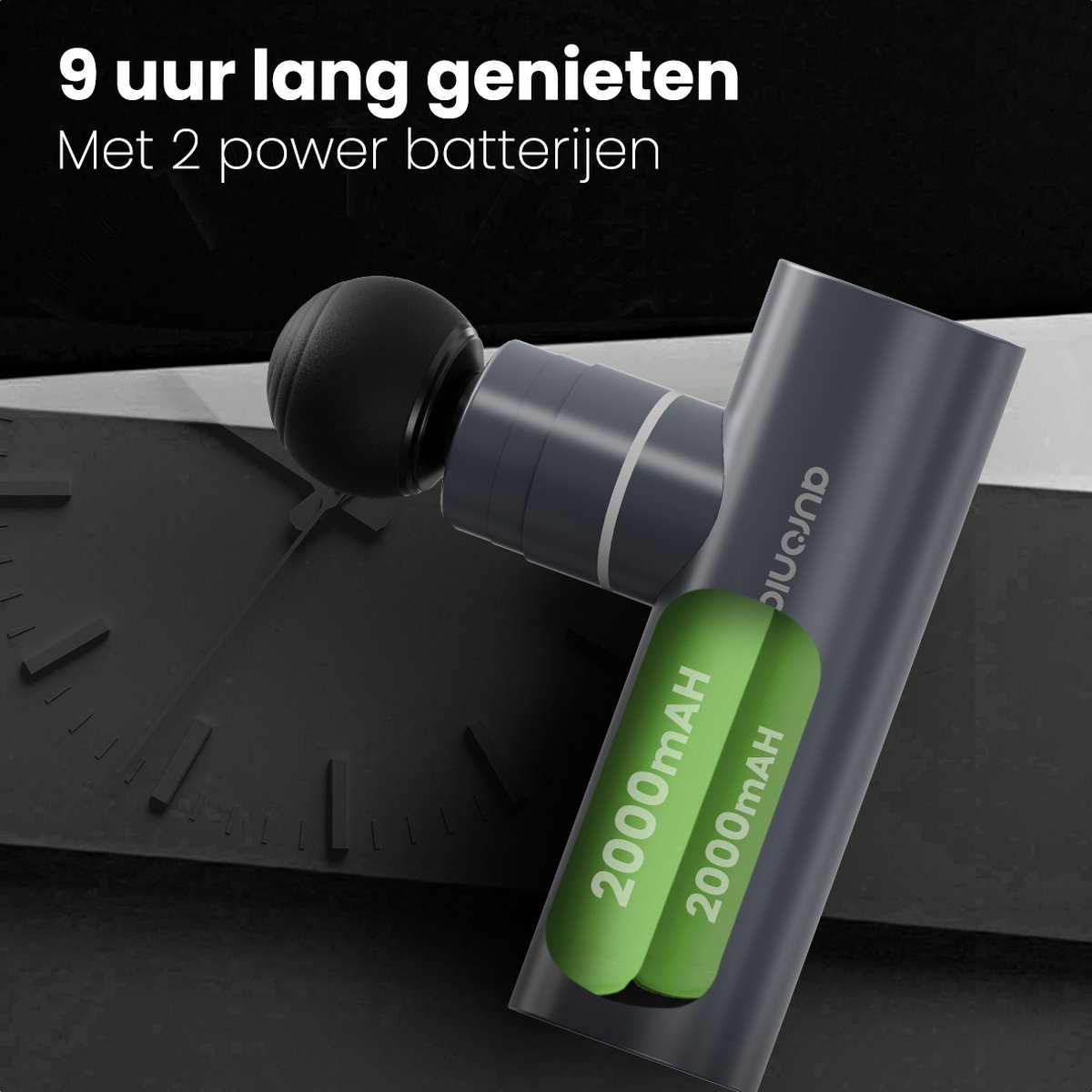Auronic Massage Gun voor Spierherstel en Ontspanning - Incl. Koffer en 4 Opzetstukken - Professioneel Massage Pistool - Mini Massage Gun - Massage Apparaat voor Rug, Nek en Schouders - Fitness - Grijs — cadeau in Sport & Outdoor - foto 5