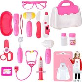 Dokterset Speelgoed - Dierenarts Speelgoed - Dokterset met Doktersjas Kind - Kinderspeelgoed voor Jongens en Meisjes - Vanaf 2 Jaar geschikt voor 3, 4, 5 en Ouder - Roze Koffer