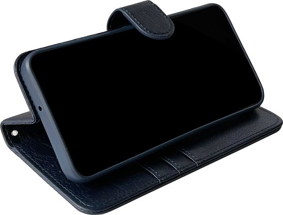 Casemania Étui pour Samsung Galaxy A25 - Blauw - Étui portefeuille de Luxe en similicuir