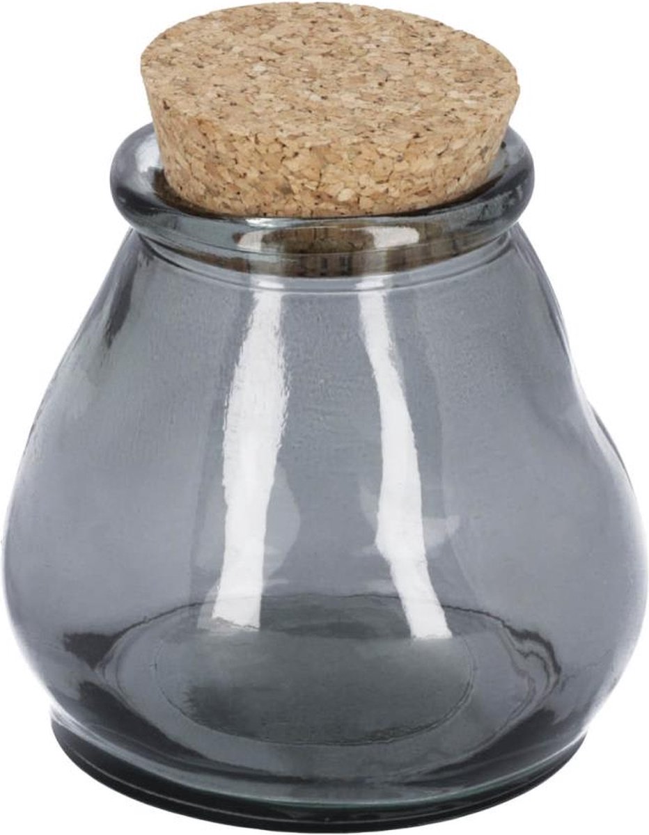 Kave Home Rohan kleine glazen pot blauw 100% gerecycled