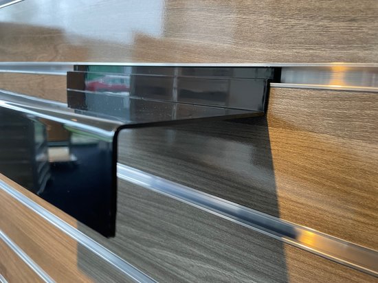 10 morceaux! Etagère de présentation à lattes en Acryl 12,5 cm x 25 cm NOIR !