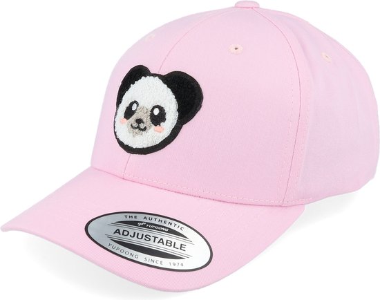 Hatstore- Kids Panda Chenille Patch Pink Adjustable - Kiddo Cap Cap