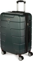BRUBAKER Reiskoffer Miami - Uitbreidbare Hardcase Trolley Koffer met Cijferslot, 4 Wielen en Comfortabele Handgrepen - ABS Koffer 43 x 66,5 x 28,5 cm - Hardcase Koffer (L - Donkergroen)