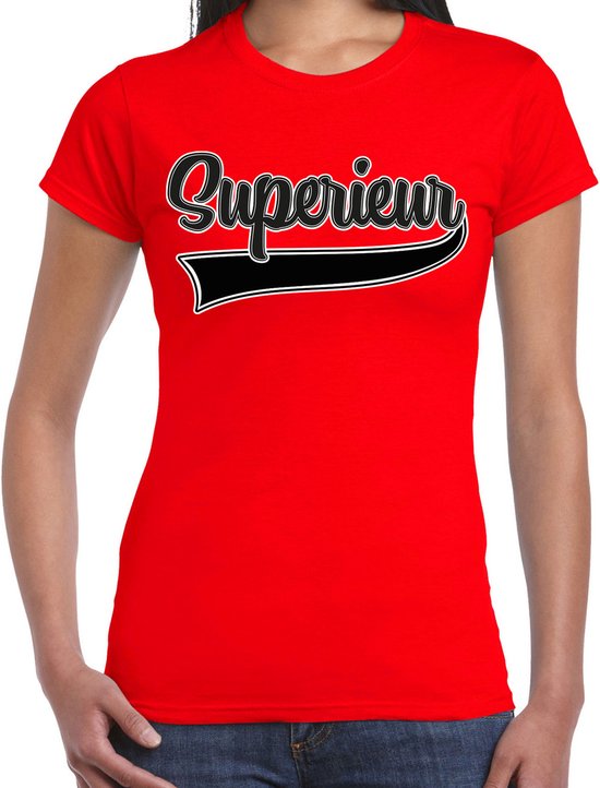 Bellatio Decorations Verkleed T-shirt voor dames - superieur - rood - foute party - carnaval XXL