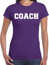 Bellatio Decorations Cadeau t-shirt voor dames - coach - paars - bedankje - verjaardag XL