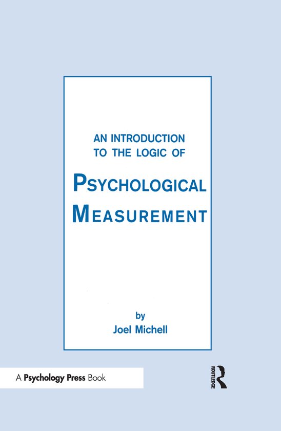 An Introduction to the Logic of Psychological Measurement - cover